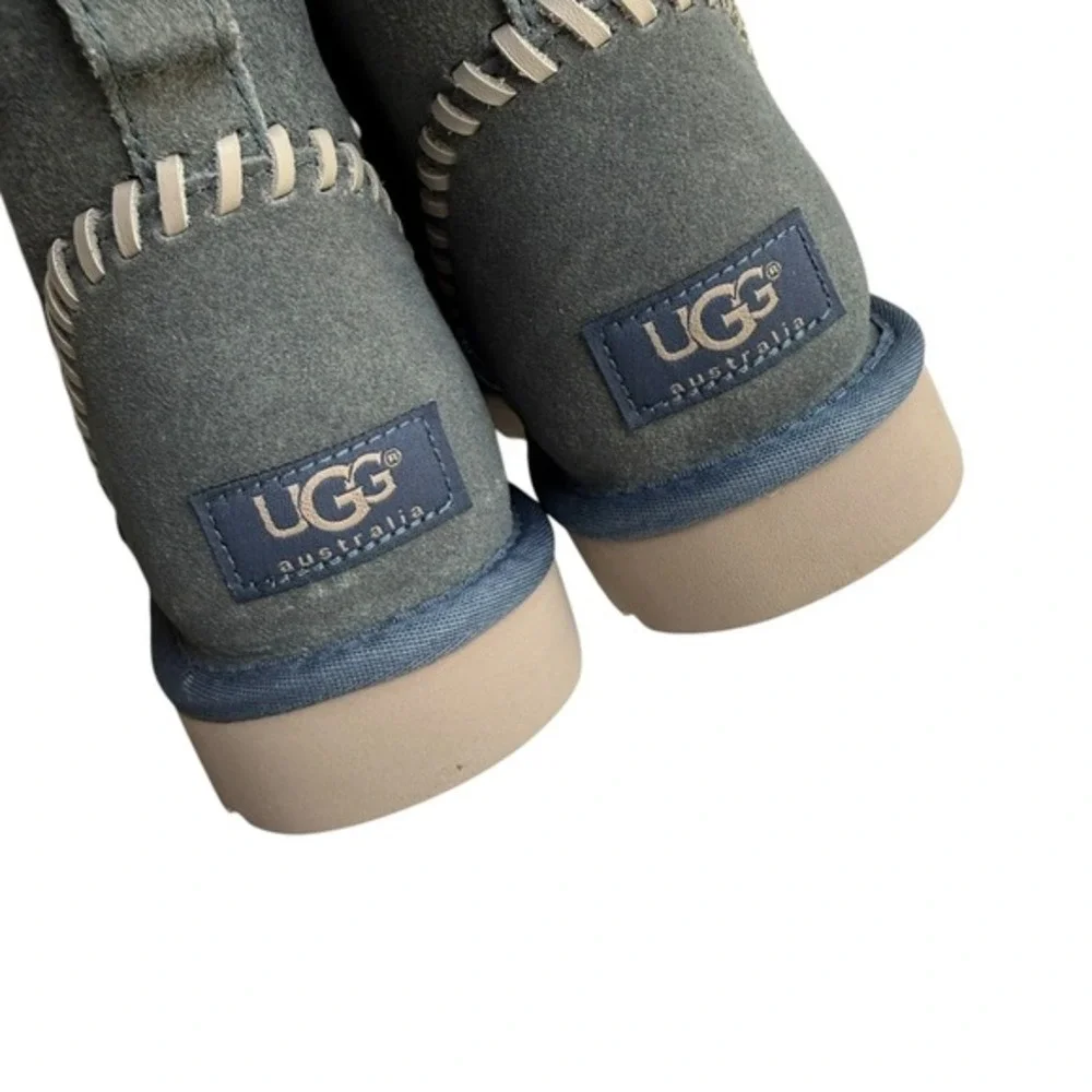NEW UGG Australia Mens Classic Mini Deco Imperial Blue Suede Boots Size 9